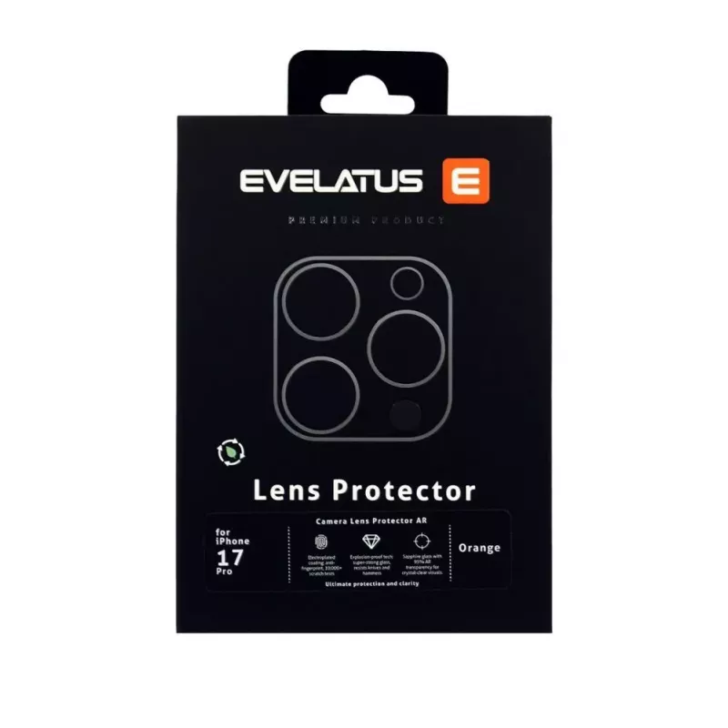 Evelatus Apple iPhone 17 Pro Protección Premium Full Body para Lente de Cámara Naranja