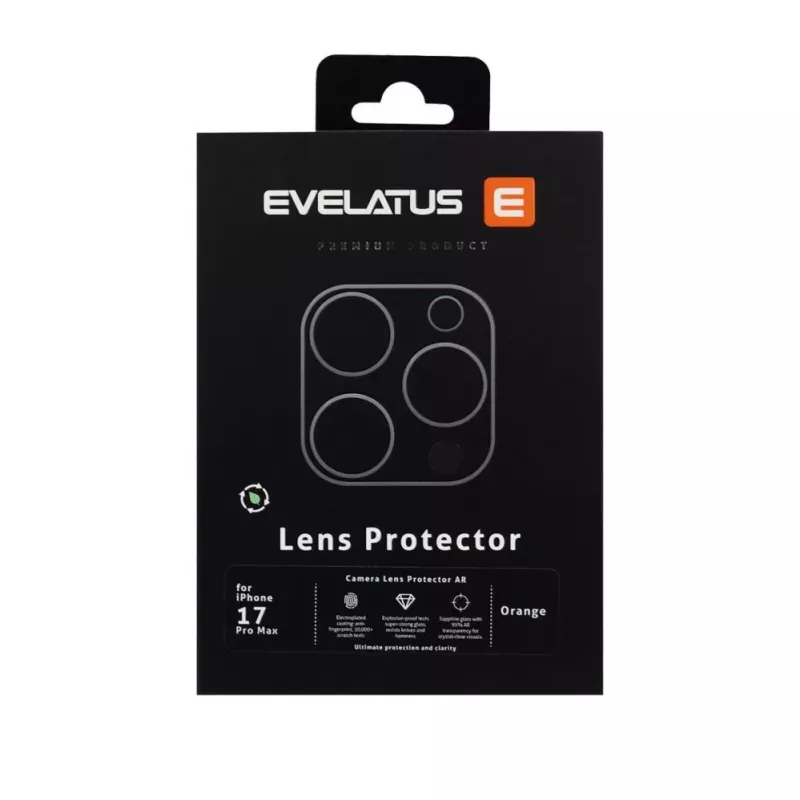 Evelatus Apple iPhone 17 Pro Max Protección Premium Full Body para Lente de Cámara Naranja