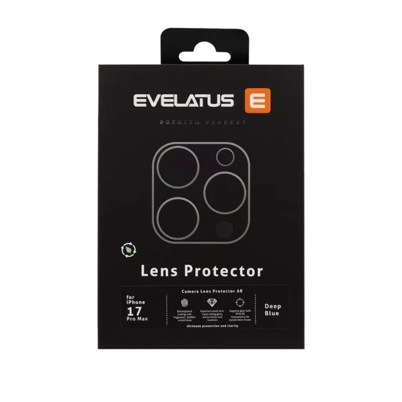 Evelatus Apple iPhone 17 Pro Max Protección Premium Full Body para Lente de Cámara Azul Oscuro