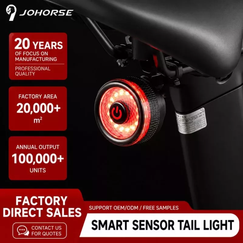 iLike Smart Bike Tail Light, luz trasera LED recargable por USB para bicicleta con sensor de freno, modo de reposo automático y función de activación por vibración