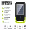 iLike faro delantero de bicicleta solar con bocina de 120 dB, recargable por USB, luz delantera LED de 1000LM, batería de 4000 mAh, luz de emergencia