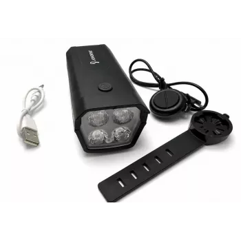 iLike faro recargable para bicicleta con bocina eléctrica de 120 dB, luz LED para bicicleta de 300 lúmenes, recargable por USB, mando a distancia en el manillar