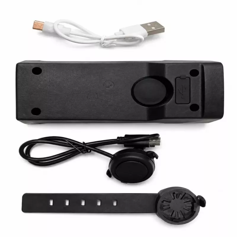 iLike faro recargable para bicicleta con bocina eléctrica de 120 dB, luz LED para bicicleta de 300 lúmenes, recargable por USB, mando a distancia en el manillar