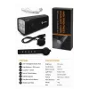 iLike faro recargable para bicicleta con bocina eléctrica de 120 dB, luz LED para bicicleta de 300 lúmenes, recargable por USB, mando a distancia en el manillar