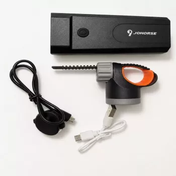 iLike JOHORSE faro para bicicleta y bocina eléctrica – 300 lúmenes, 120 dB, recargable por USB