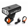 iLike JOHORSE luz delantera recargable por USB para bicicleta, faro LED para bicicleta de 400LM, doble haz, carcasa de aluminio, indicador de nivel de batería, luz impermeable para bicicleta