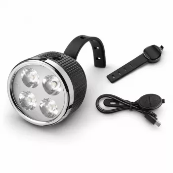 iLike Luz delantera de bicicleta recargable con bocina de 120dB, 280 lúmenes, 4 modos de luz, recargable por USB, mando a distancia inalámbrico