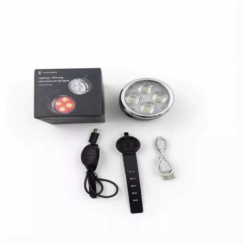 iLike faro de bicicleta recargable con bocina de 120 dB, 280 lúmenes, 4 modos de luz, recargable por USB, mando a distancia inalámbrico