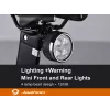 iLike Set de luces de bicicleta USB recargables 4-LED – luces delantera y trasera con bocina de 120dB