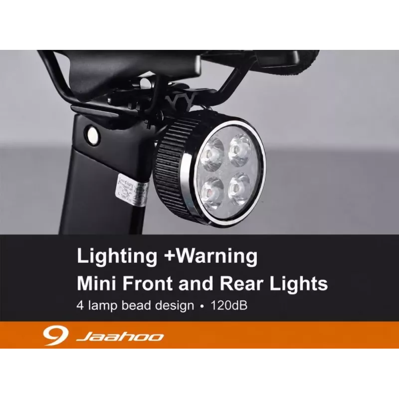 iLike Set de luces de bicicleta USB recargables 4-LED – luces delantera y trasera con bocina de 120dB