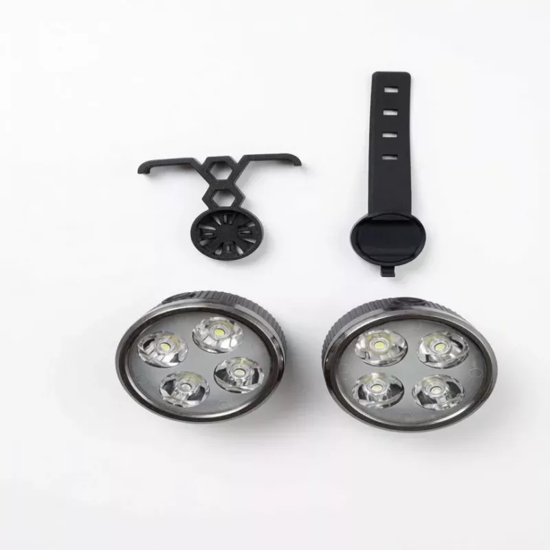 iLike Set de luces de bicicleta USB recargables 4-LED – luces delantera y trasera con bocina de 120dB