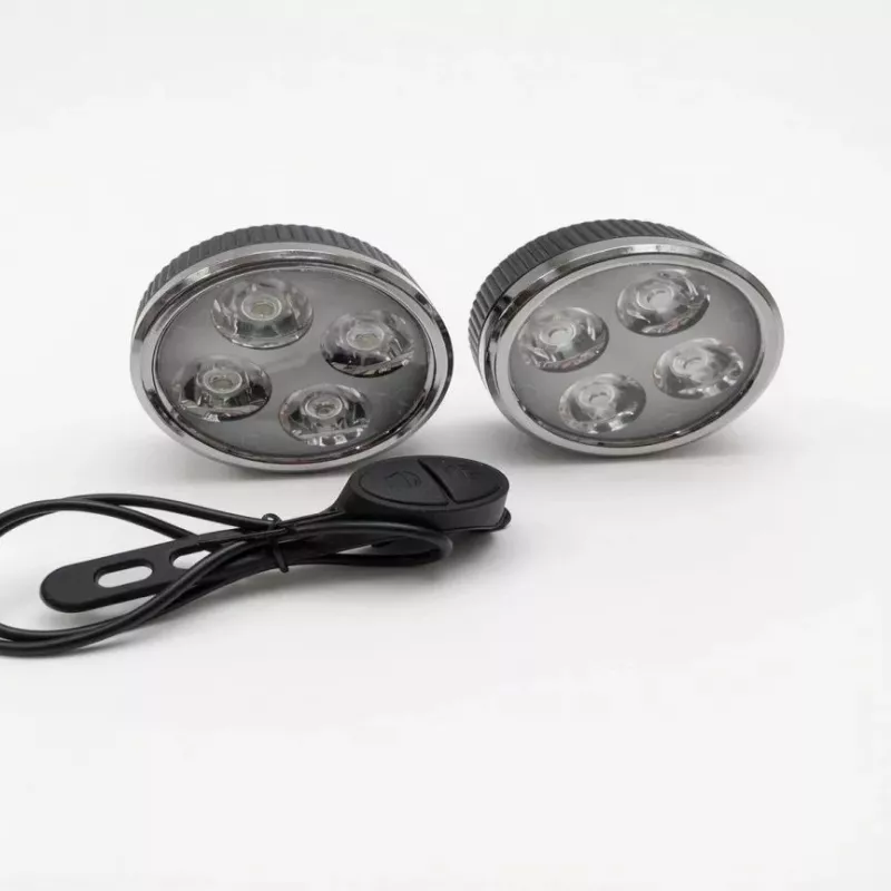 iLike Set de luces de bicicleta USB recargables 4-LED – luces delantera y trasera con bocina de 120dB