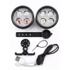 iLike Set de luces de bicicleta USB recargables 4-LED – luces delantera y trasera con bocina de 120dB