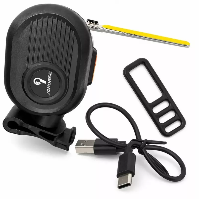 iLike JOWORSE Luz trasera de bicicleta COB LED recargable, luz trasera de bicicleta USB-C, luz de advertencia para bicicleta impermeable 300mAh
