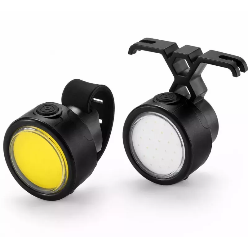 iLike Set de 2 luces de bicicleta delantera y trasera – luces LED de bicicleta recargables por USB para bicicletas de montaña y de carretera, e-bikes, scooters, patinetes eléctricos, bicicletas infantiles