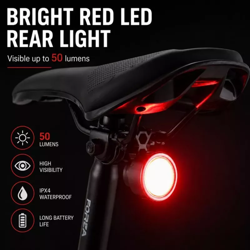 iLike Set de 2 luces de bicicleta delantera y trasera – luces LED de bicicleta recargables por USB para bicicletas de montaña y de carretera, e-bikes, scooters, patinetes eléctricos, bicicletas infantiles