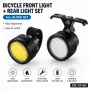 iLike Set de 2 luces de bicicleta delantera y trasera – luces LED de bicicleta recargables por USB para bicicletas de montaña y de carretera, e-bikes, scooters, patinetes eléctricos, bicicletas infantiles