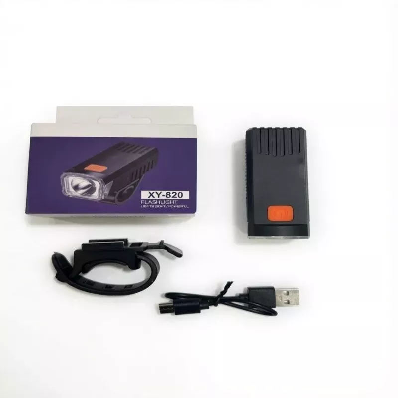 iLike Luz delantera de bicicleta recargable por USB, faro de bicicleta LED de alta luminosidad JH420, luz de bicicleta impermeable IP65 para MTB, bicicleta de carretera y e-bike negra