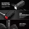 iLike JOHORSE Luz delantera de bicicleta recargable por USB, luz delantera de bicicleta LED de alta luminosidad, impermeable IPX4, carcasa de ABS, montaje fácil en el manillar