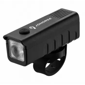 iLike JOHORSE Luz delantera de bicicleta recargable por USB, luz delantera de bicicleta LED de alta luminosidad, impermeable IPX4, carcasa de ABS, montaje fácil en el manillar