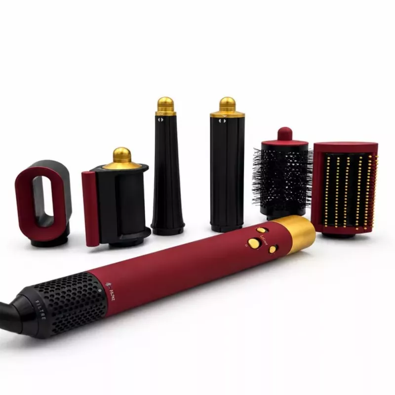 iLike Air Styling System – Set de herramientas de peinado 6 en 1 - potencia 1200W rojo