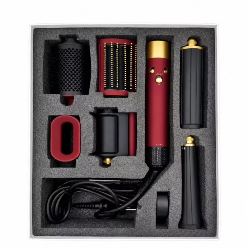 iLike Air Styling System – Set de herramientas de peinado 6 en 1 - potencia 1200W rojo