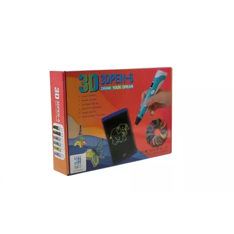 iLike Melt 3D Pen Kit Box set completo para bolígrafo de impresión 3D, set 3D PEN-7-1 con plantillas 5m x 20 colores verde