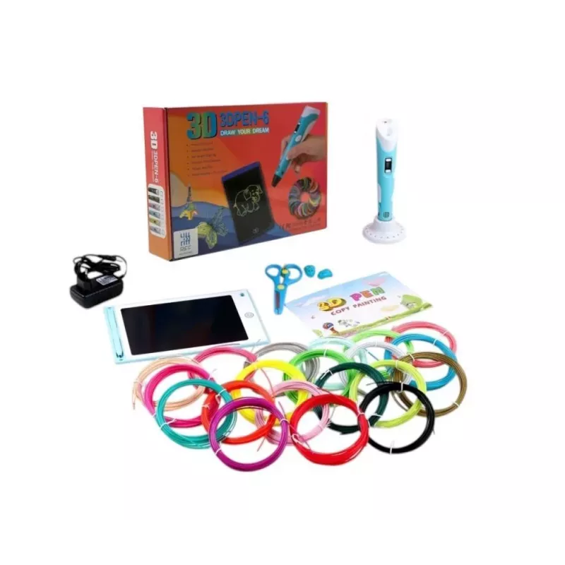 iLike Melt 3D Pen Kit Box set completo para bolígrafo de impresión 3D, set 3D PEN-7-1 con plantillas 5m x 20 colores verde