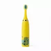 iLike Cepillo de dientes eléctrico sónico recargable para niños, carga USB, 3 cabezales (1+2 cabezales de repuesto), cerdas suaves, impermeable, diseño cocodrilo amarillo