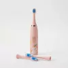 iLike Cepillo de dientes eléctrico sónico recargable para niños, carga USB, 3 cabezales (1+2 cabezales de repuesto), cerdas suaves, impermeable, diseño conejito, rosa