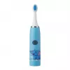 iLike Cepillo de dientes eléctrico sónico recargable para niños, carga USB, 3 cabezales (1+2 cabezales de repuesto), cerdas suaves, impermeable, diseño elefante azul, azul