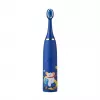 iLike Cepillo de dientes eléctrico sónico recargable para niños, carga USB, 3 cabezales (1+2 cabezales de repuesto), cerdas suaves, impermeable, diseño oso azul, azul
