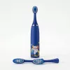 iLike Cepillo de dientes eléctrico sónico recargable para niños, carga USB, 3 cabezales (1+2 cabezales de repuesto), cerdas suaves, impermeable, diseño oso azul, azul