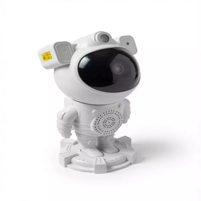 iLike Lámpara LED inteligente astronauta con altavoz Bluetooth, luz nocturna RGB, mando a distancia, cabeza giratoria 360° blanca