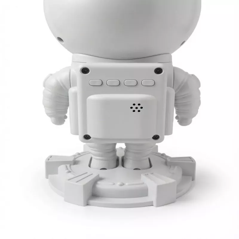 iLike Lámpara LED inteligente astronauta con altavoz Bluetooth, luz nocturna RGB, mando a distancia, cabeza giratoria 360° blanca