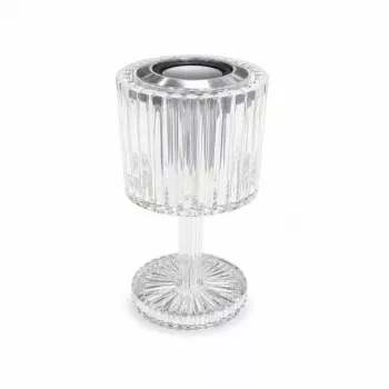 iLike Lámpara de mesa LED RGB Crystal Touch con altavoz Bluetooth, luz nocturna ambiental y mando a distancia
