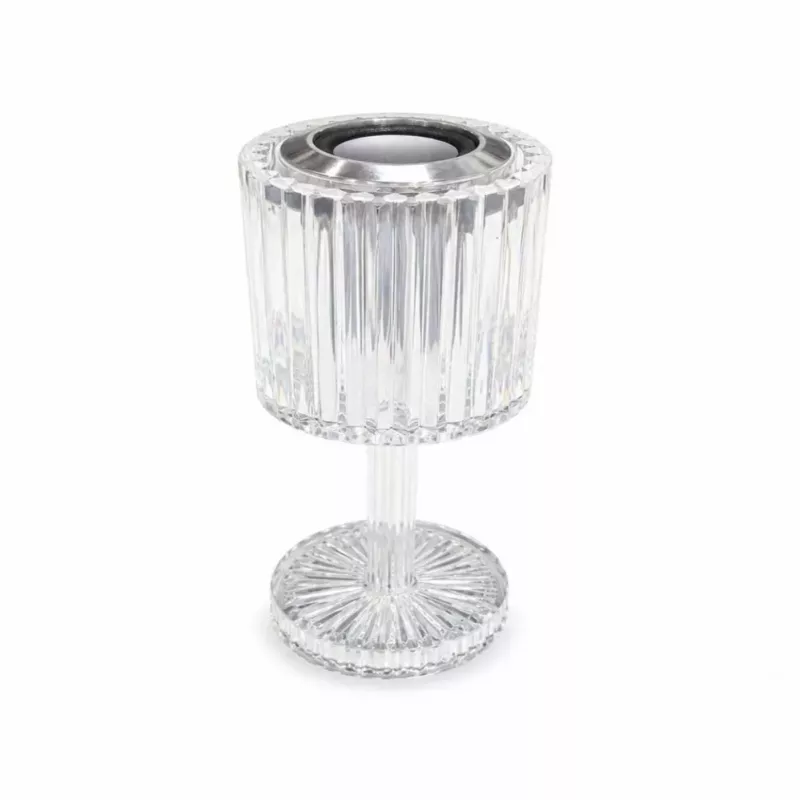 iLike Lámpara de mesa LED RGB Crystal Touch con altavoz Bluetooth, luz nocturna ambiental y mando a distancia