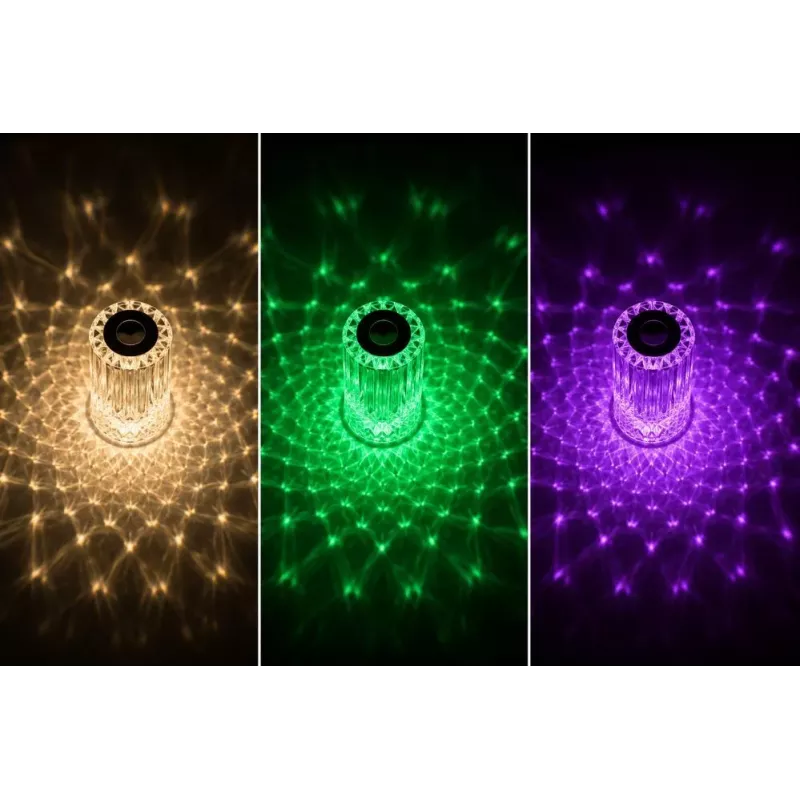 iLike Lámpara de mesa LED RGB Crystal Touch con altavoz Bluetooth, luz nocturna ambiental y mando a distancia