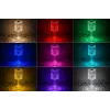 iLike Lámpara de mesa LED RGB Crystal Touch con altavoz Bluetooth, luz nocturna ambiental y mando a distancia