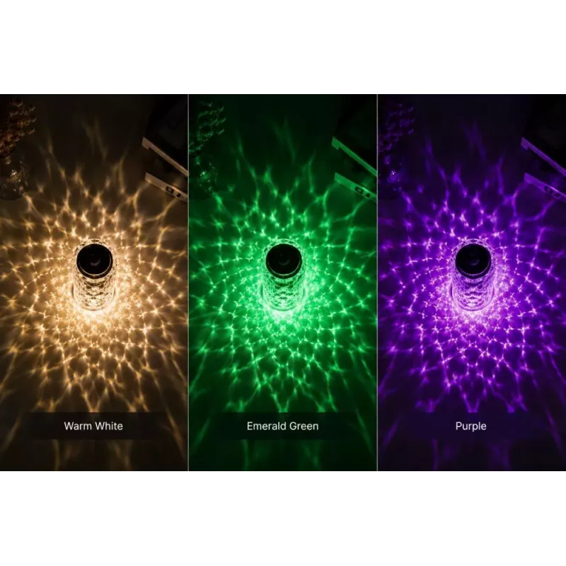 iLike Lámpara de mesa LED RGB Crystal Bubble Touch con altavoz Bluetooth