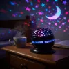 iLike Lámpara de bola de cristal RGB, proyector de fiesta giratorio 180° con mando a distancia negro