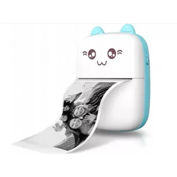 Blun Cat Mini impresora con 11 rollos térmicos de 75 mm