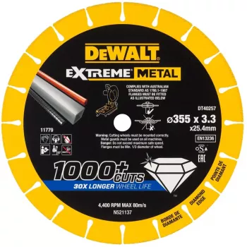 DEWALT DT40257-QZ disco de corte diamantado Extreme Runtime 125 mm