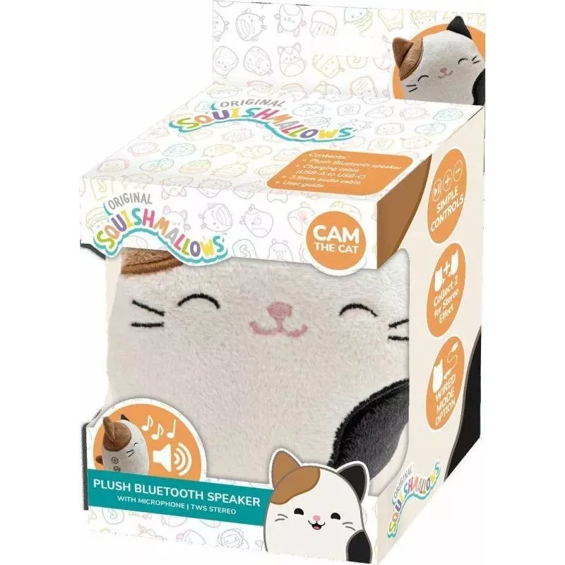LAZERBUILT Squishmallows gato altavoz Bluetooth 5.0 peluche hasta 10m 400mAh para niños