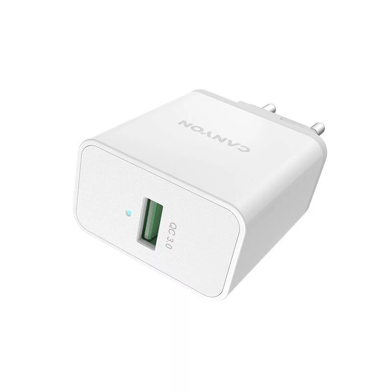 Canyon Cargador de pared H-12 con USB-A QC3.0 18W blanco