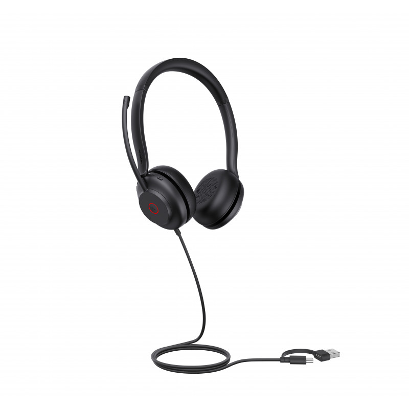 Auriculares on-ear Yealink UH35 Dual UC USB-C/A con USB-A/USB-C, Negro