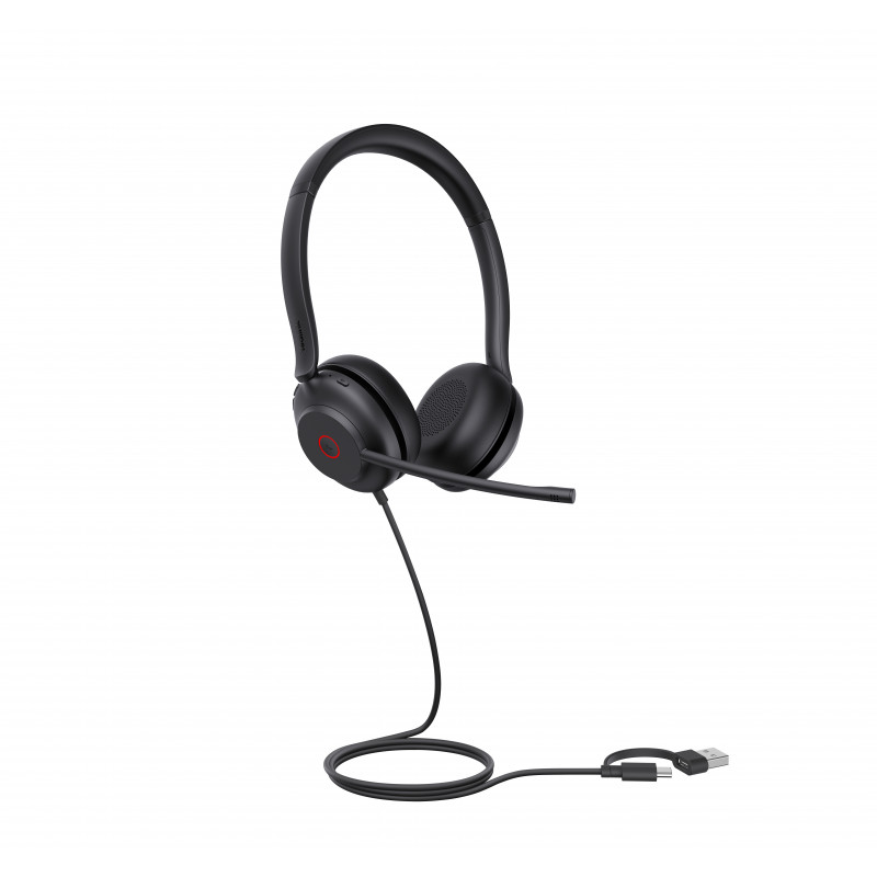 Auriculares on-ear Yealink UH35 Dual UC USB-C/A con USB-A/USB-C, Negro