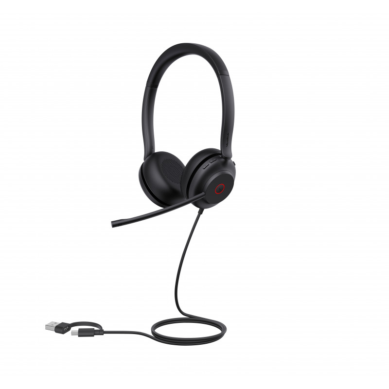 Auriculares on-ear Yealink UH35 Dual UC USB-C/A con USB-A/USB-C, Negro