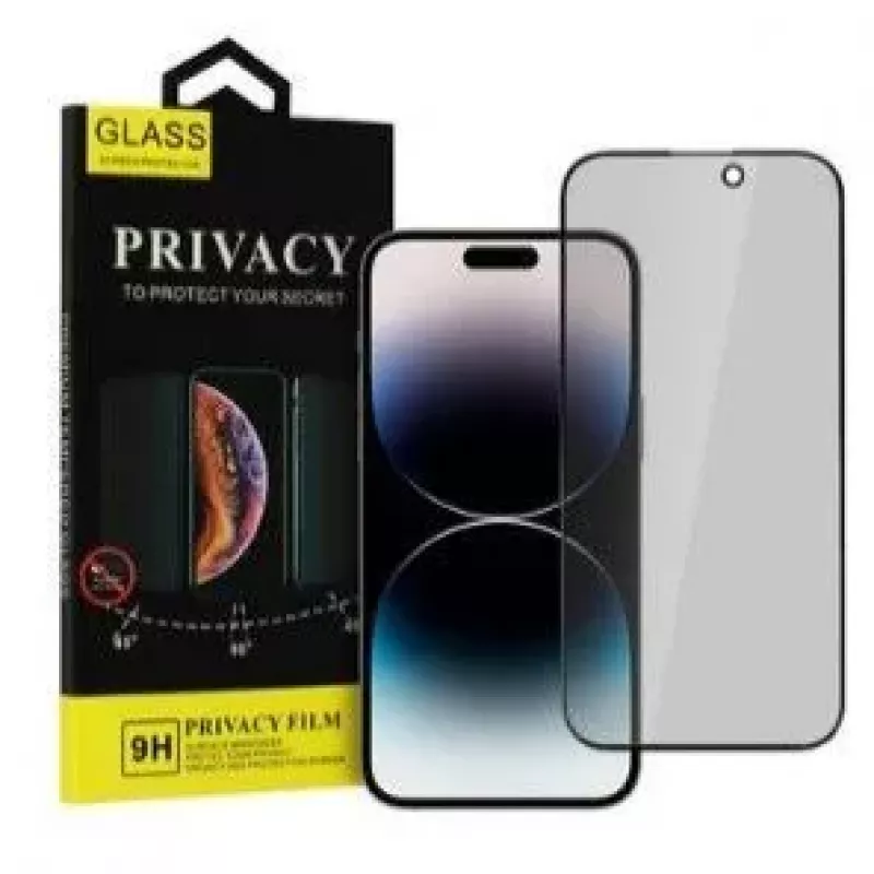 iLike Apple iPhone 15 Pro Protector de pantalla de cristal templado con privacidad Negro