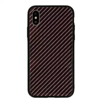 GreenGo Apple iPhone XS Max Funda Carbon Glass Case Negro